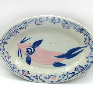 1. Blue-Rimmed Shrimp Plate, Taiwan, ca. 1930s