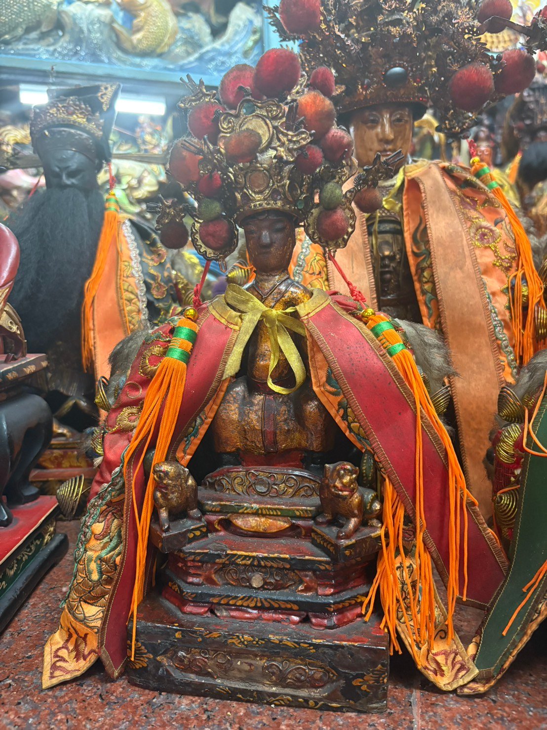 Antique Xiucai Ye figure dressed in ceremonial robes at Xishan Temple
